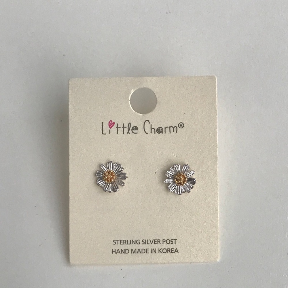 Silver Flower Stud Earrings
